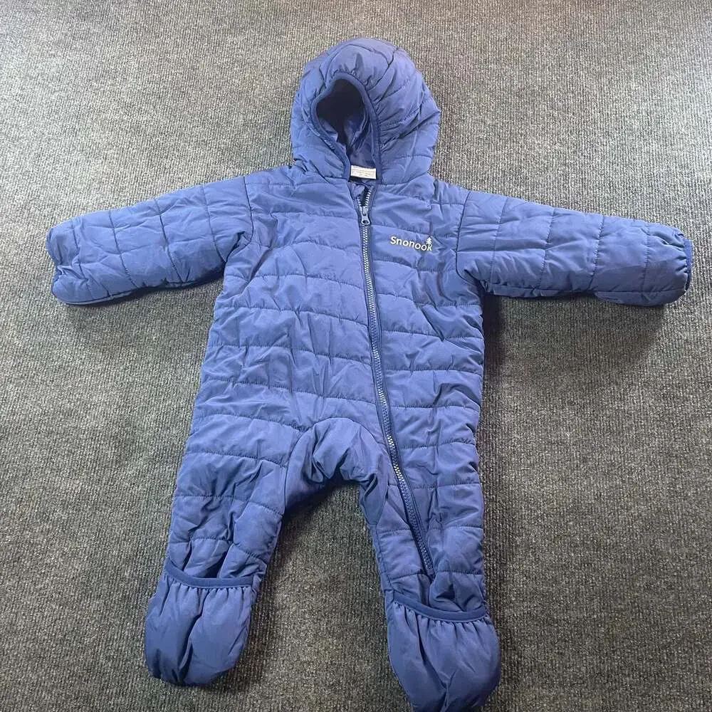 Snonook Blue Quilted Hooded Baby Snowsuit Pram 12-18 Months